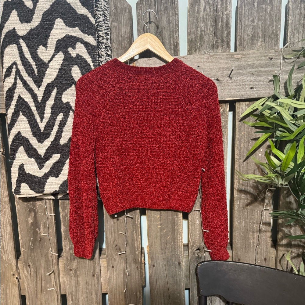 NWT- Altar'd State Red Crew Neck Sweater - Picture 2 of 4